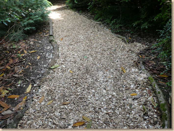 woodchip pathway at Heligan Garden
