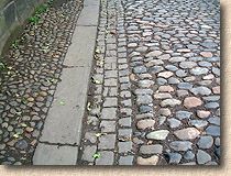 cobbled path and road