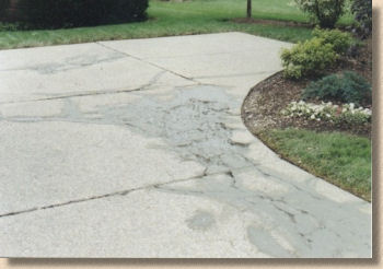 restoration of concrete driveway before