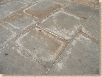 stained yorkstone flags