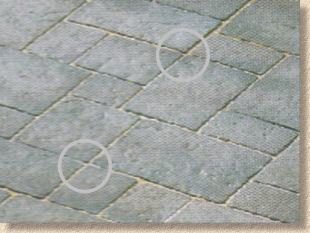 crossed joints in cruciform paving