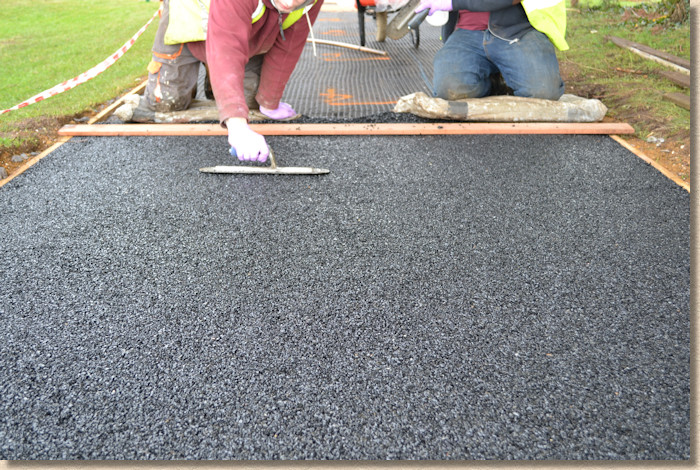 floating the resin bound paving
