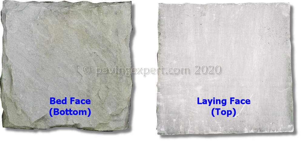 bed vs laying faces of an imported sandstone
