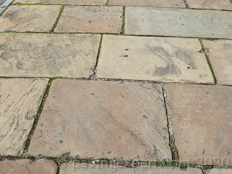 top face of old yorkstone flags