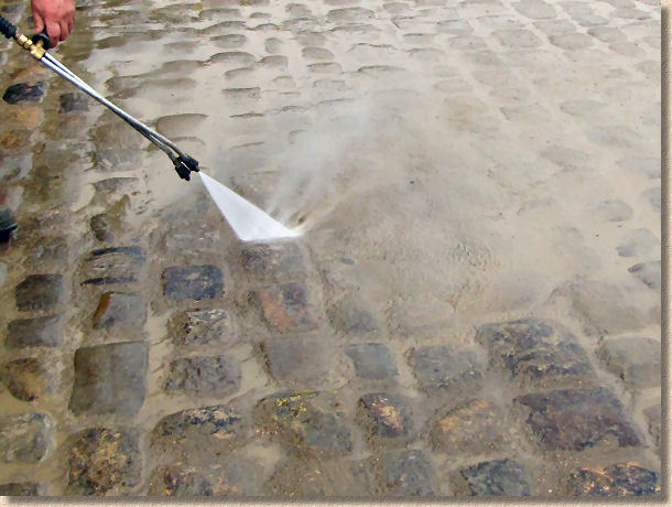 washing grout off setts