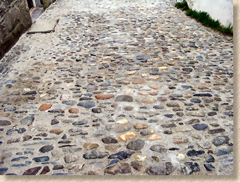 wet grouted cobbles