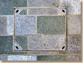 recess tray cover in granite paving